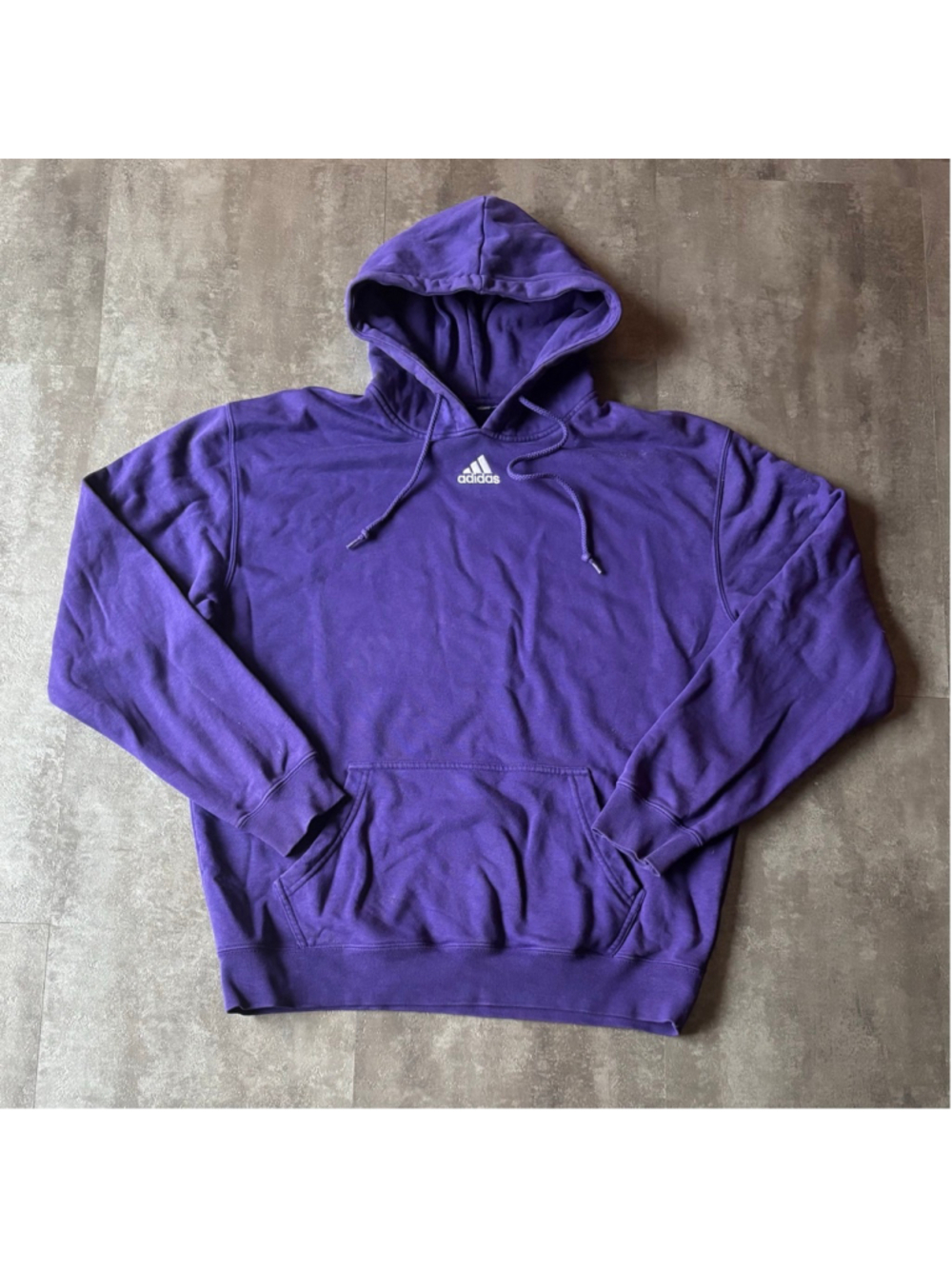 Vintage Adidas Centre Logo Hoodie Mens Large Purple